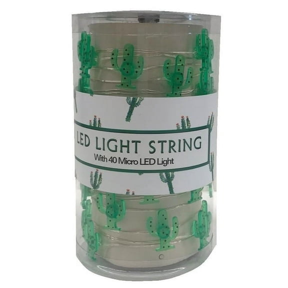 Battery Operated LED String Light, 40 Micro Cactus, 13 Feet