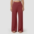 thumbnail image 2 of vigerkar Women's Palazzo Lounge Pants Stretchy Wide Leg Casual Pants Comfy High Waist Flowy Pants Brick Red, XL, 2 of 7