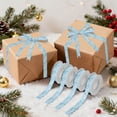 thumbnail image 7 of 5 Rolls Christmas Ribbon 1.5 inch Wide Decorative Ribbon for Gift Wrapping and Holiday Decorations Light Blue Icy Texture, 7 of 7