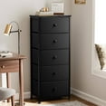 thumbnail image 1 of GUNAITO Commode Haute pour Chambre avec 5 Tiroirs Commode Bac de Rangement en Tissu Noir, 1 of 10