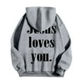 thumbnail image 5 of Mens Hoodies Pullover 2025 Fall Winter Long Sleeve Jesus Loves You Christian Hoodie with Pockets Hooded Sweatshirt, 5 of 6