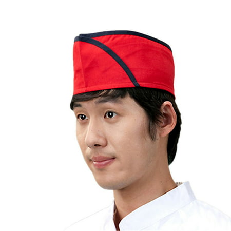 Sushi japanese working restaurant red chef hat cook cap for men and women waiter