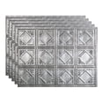 thumbnail image 1 of FASÄDE Traditional Style/Pattern 4 Decorative Vinyl 18in x 24in Backsplash Panel in Crosshatch Silver (5 Pack), 1 of 7
