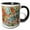 Black/White, variant on 3drose, Rock with Lichen. Lower Deschutes River, Central Oregon, Usa., 11oz Two-tone Black Mug
