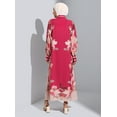 thumbnail image 4 of Floral Patterned Modest Dress With Binding Detail Cherry Beige, 4 of 5