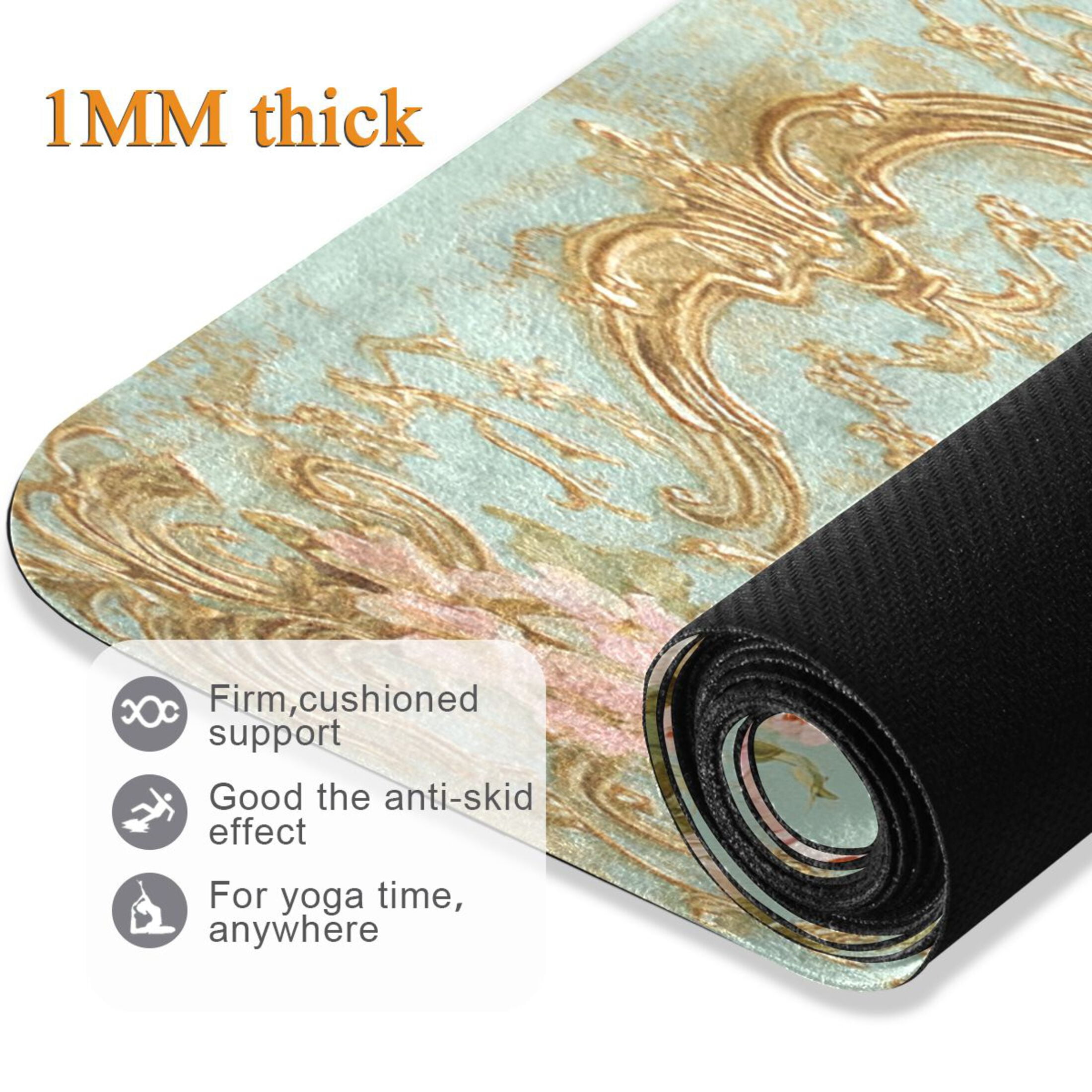 BZSMCE Yoga Mat Women Floral Design Pattern Fitness Mat