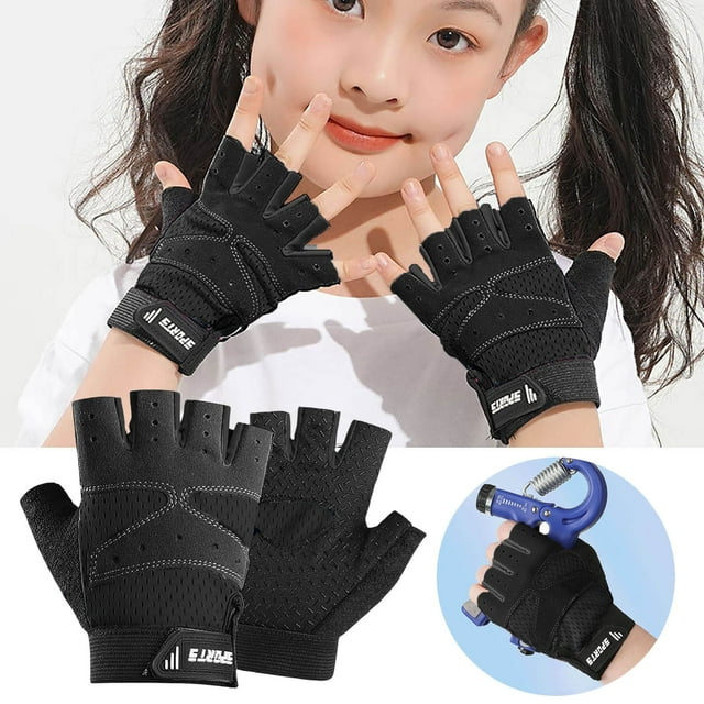 Protective Gear Winter Sports Gloves for Skating Cycling Gym Workout Breathable Half Finger Unisex Durable Comfortable Performance- Hand