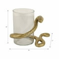 thumbnail image 4 of Decorative Snake Glass Candle Holder for House Decor - Modern Pillar Candlestick Holder for Table Centerpieces - Elegant Candle Stand Holder for Office Desk, Bedroom, or Living Room Decor - 6", Gold, 4 of 12