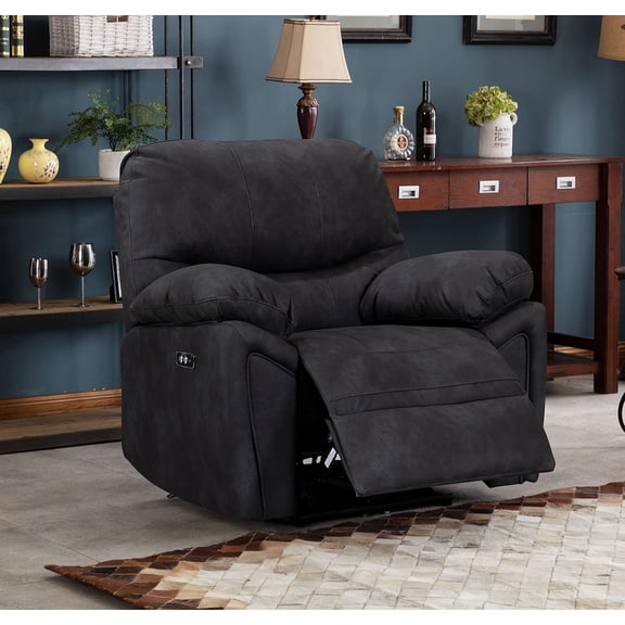 ICE ARMOR Power Recliner Chair with USB Port Electric Single Sofa with Pillow Top Arms for Bedroom and Living Room in Grey Finish