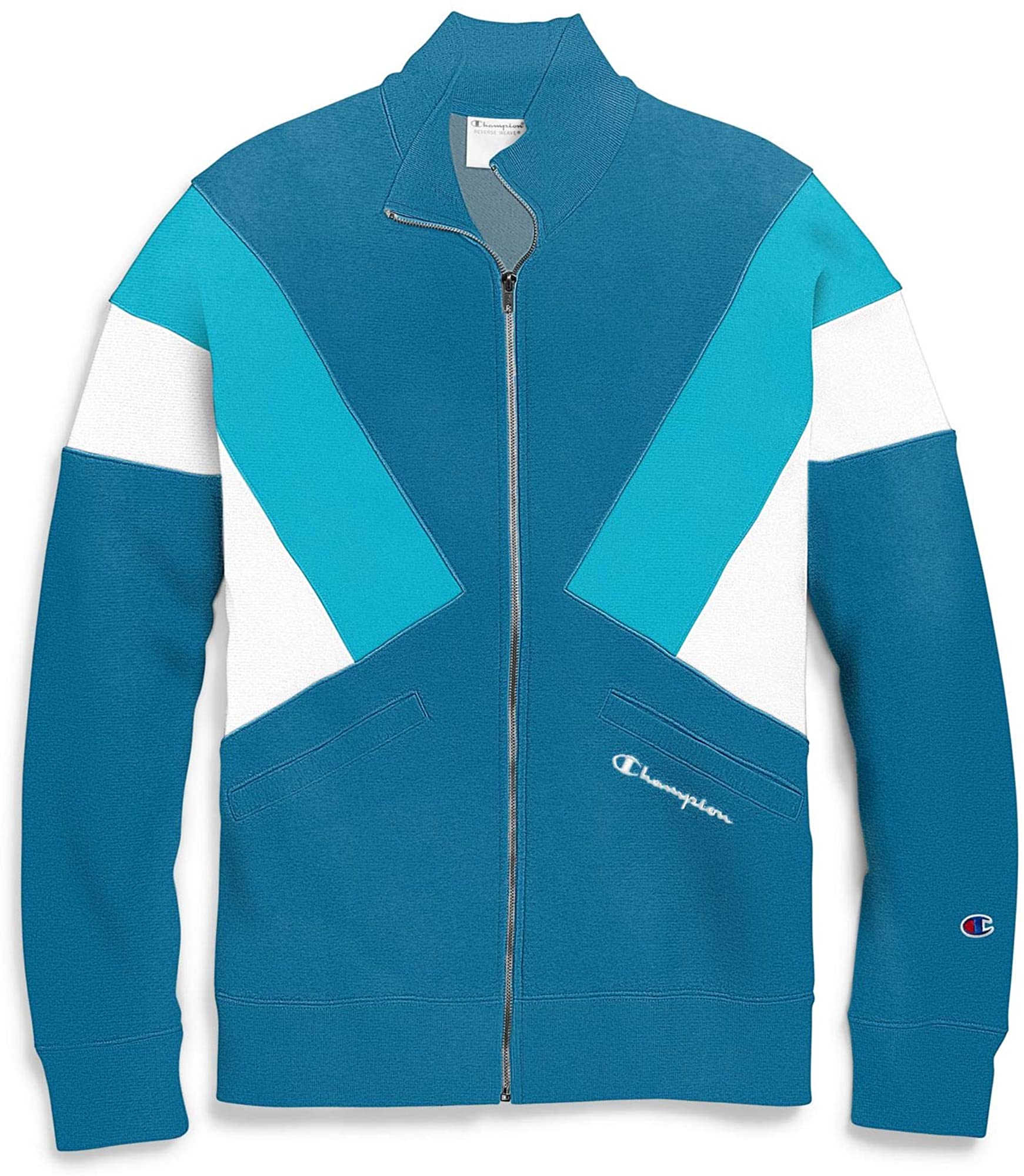 Champion LIFE Mens Reverse Weave Chevron Stripe Full Zip Track Jacket