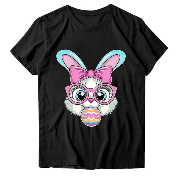 Camisetas de Manga Larga de las Mujeres Pascua Impresión Cuello Redondo Suelto Casual Suave Poliéster Primavera Verano Vacaciones Suéter Tops
