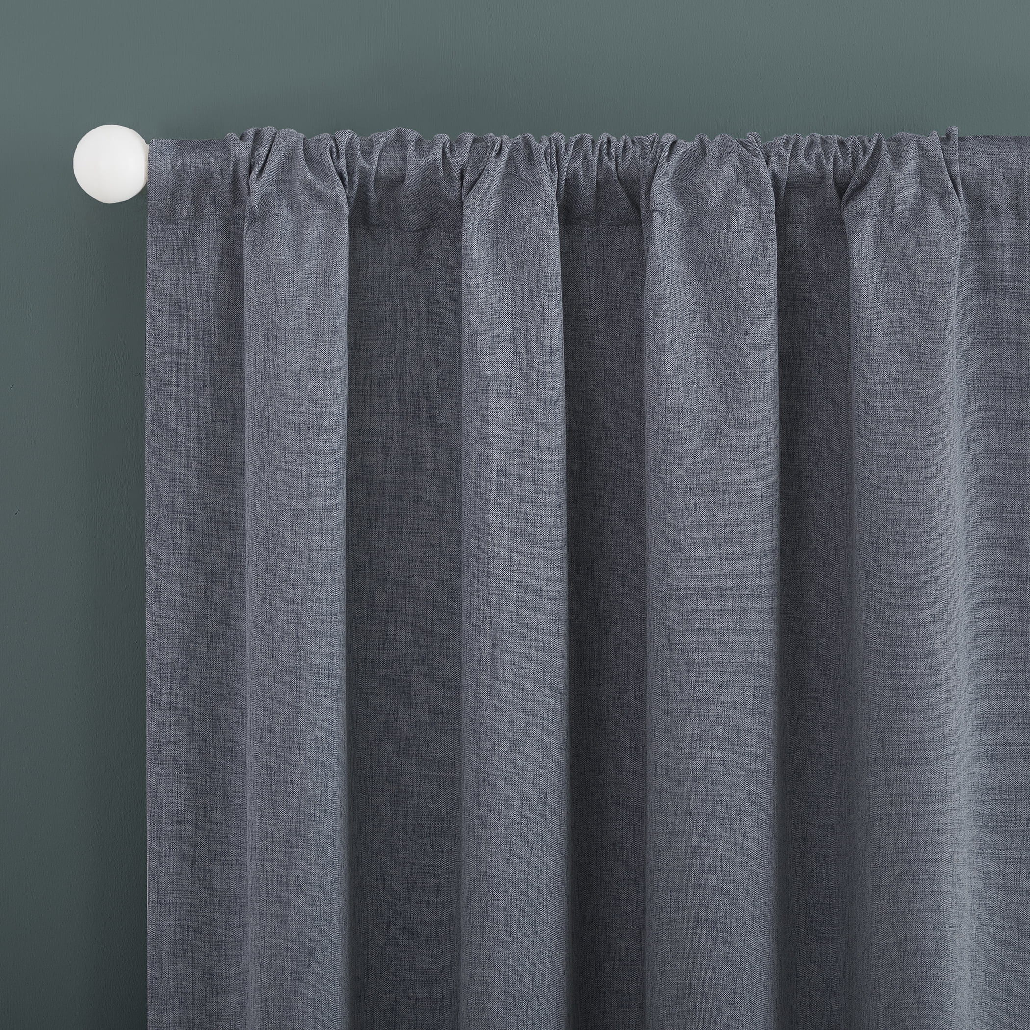 Sun Zero Jules 100% Blackout Rod Pocket 40" x 96" Single Curtain Panel in Blue