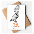thumbnail image 1 of Lindo loro pajaro animal Portrait sketch Nota en blanco del sobre de la tarjeta de agradecimiento, 1 of 4