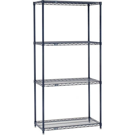 Nexel 5 Shelf Nexelon Blue Wire Shelving Unit Starter 30""W x 18""D x 63""H