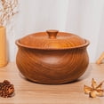 thumbnail image 4 of Ripple Teak Wood Bowl with Lid - Jumbo 2-Pack, 4 of 5