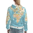thumbnail image 7 of Salouo World Map With Animals 1 Pattern Hoodie Sweatshirts for Women, Autumn Pullover Hoodie Workout Sweat Women's Long Sleeve Preppy Sweatshirts-Large, 7 of 7