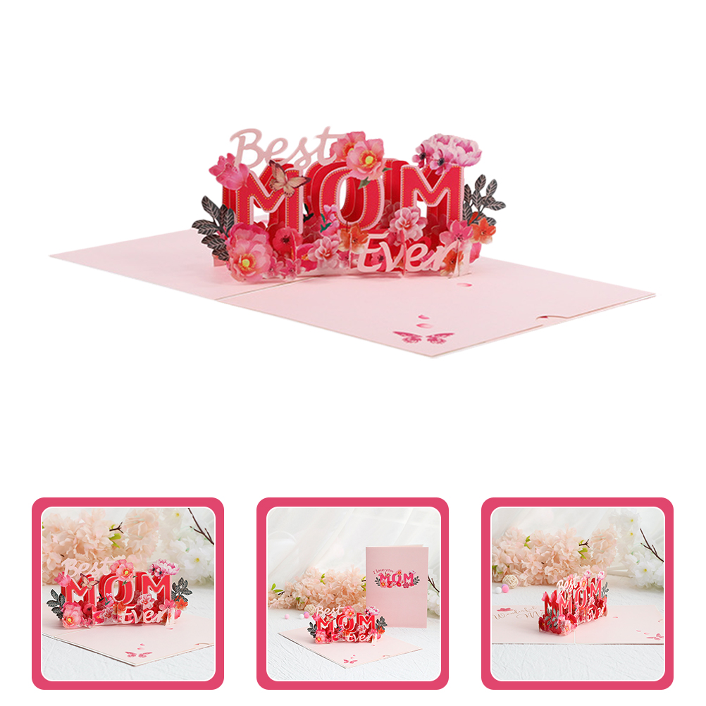 unbranded 5pcs Mother's Day 3D Greeting Card Wish Card Hollow Papercraft Greeting Card Gift