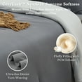 thumbnail image 4 of Aship Queen Comforter Set, 3Pcs Cozycash PCM Bedding Set with Temperature Regulating for All Season, Reversible Skin-friendly Bedding, 1Comforter & 2 Pillowcases Gray, 4 of 8