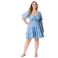 thumbnail image 5 of Jessica Simpson Women's Plus Size Adalle Tiered Denim Mini Dress, Sizes 0X-5X, 5 of 5