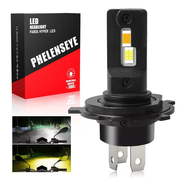 Faros Led H4 Hb3 9003 Para Moto Luz Altas Y Bajas