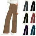 thumbnail image 2 of Womens Wide Leg Pants Casual Solid Color Pants Pocket Elastic Waist Comfortable Long Pants Size S-2XL, 2 of 6