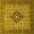 thumbnail image 1 of Ahgly Company Indoor Square Medallion Yellow Traditional Area Rugs, 4' Square, 1 of 4