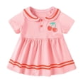 thumbnail image 3 of Curuila Child Toddler Girls School Dress Short Sleeve Fruit Print Crew Neck Summer Comfortable Dresses Size 2-3 Years, 3 of 7