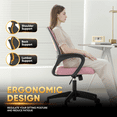 thumbnail image 3 of Magshion Mesh Office Chair Desk Chair, Mid Back Ergonomic Adjustable Height Rolling Swivel Computer Chair with Lumbar Support, Pink, 3 of 14