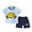 Light Blue, variant on Uxgjfwu Toddler Outfits Summer Kids Clothing Sets Casual Cute Printed Outfits Short Sleeve Shirts Shorts 2PC Sets