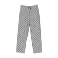 thumbnail image 6 of Uemuo Gray Plaid Pattern Men's Wide Leg Palazzo Lounge Pants with Pockets Light Weight Loose Comfy Casual Pajama Pants-Large, 6 of 9
