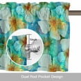 thumbnail image 6 of Teal Flower Valance Curtain for Windows Retro Abstract Watercolor Teal Blue Gold Floral Blossom Rod Pocket Curtain Valances Short Window Treatments for Kitchen Bathroom Laundry Basement 56 x 16 Inch, 6 of 9