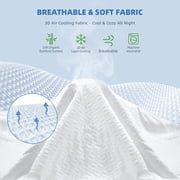 VANI 100% Waterproof Mattress Protector, Breathable Cooling Bamboo 3D Air Fabric Mattress Cover, Soft Noiseless Bed Cover, Machine Washable, 8-21'' Deep Pocket (California King)