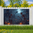 thumbnail image 2 of Spooky Scene Halloween Banner Gothic Theme Pumpkin Lantern Skeleton Design Cemetery Setting for Halloween Party Event Decor, 2 of 5