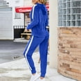 thumbnail image 7 of EGNMCR Sweatsuits for Women Fashion Velvet Solid Color Long Sleeve Crew Neck With Pant Casual Home Set Two Piece Set Spring Summer Sale, 7 of 7
