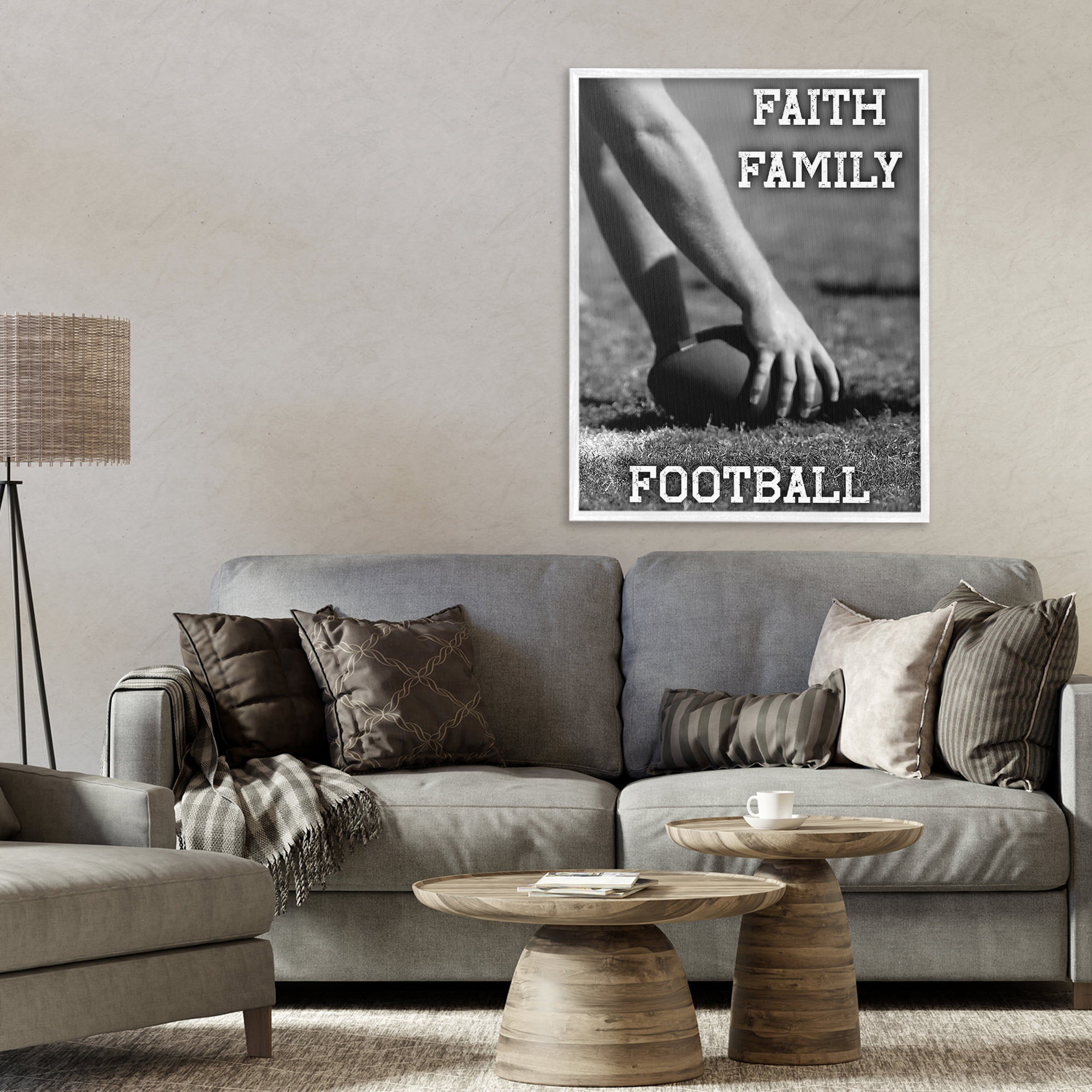 Stupell Industries Faith Family Football Hike White Framed Giclee Art, design by Marcus Prime