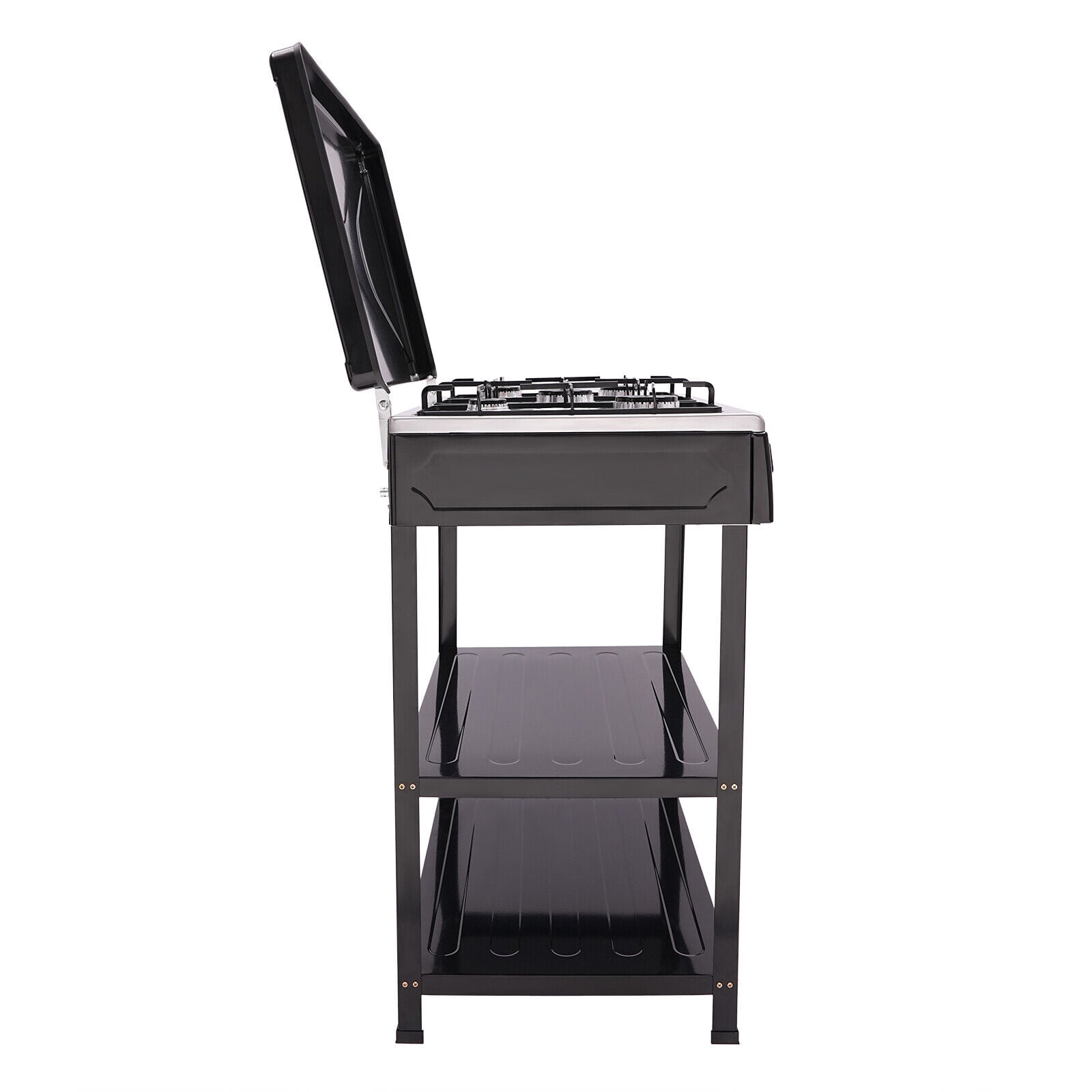 Natural Gas Stove with 5 Burners, Black Natural Gas Stove, Portable Natural Gas Stove For Stir-frying, Cooking Pasta, Boiling Soup