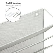 Mind Reader 5-Tier Vertical File Storage, Desktop Organizer, Wall Mount, 12.75L x 4W x 16H, White