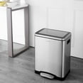 thumbnail image 5 of happimess Elmo Rectangular 8-Gallon Double Bucket Trash Can with Soft-Close Lid, Platinum Silver, HPM1004A, 5 of 10