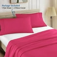 thumbnail image 5 of 400 Thread Count 100% Egyptian Cotton 3-Piece Flat Sheet (1 Flat + 2 Pillow Covers) Size Olympic-Queen Color Hot Pink Solid, 5 of 5