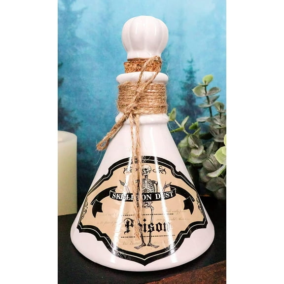Ebros 5.5"H Ceramic Mad Doctor Small Container with Cork Lid (Skeleton Dust)