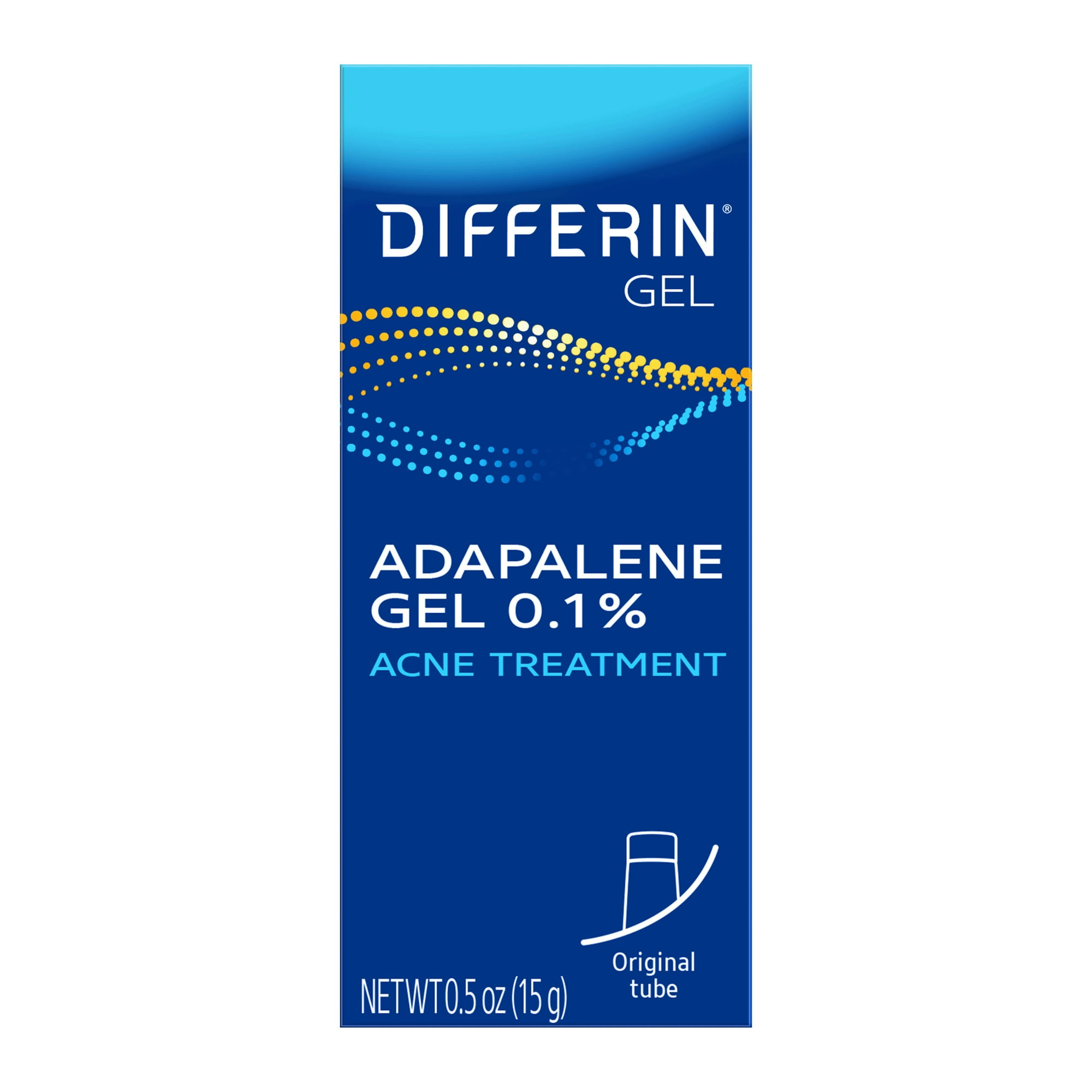 Differin Prescription-Strength Retinoid Acne Treatment Gel for Face with 0.1% Adapalene, Clears & Prevents Acne, Fragrance-Free, 15g Tube
