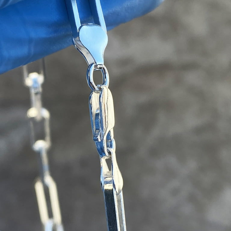 Paperclip Chain Elongated Links Sterling Silver 30-inch Length Paperclip Chain Elongated Links Sterling Silver 30-inch Length