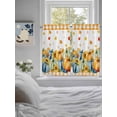 thumbnail image 3 of Thanksgiving Bathroom Window Curtain, Fall Orange Blue Pumpkin Maple Leaves Plaid Light Filtering Coffee Kitchen Curtains, Bedroom Living Room Curtains 2 Panel 84"x45", 3 of 6