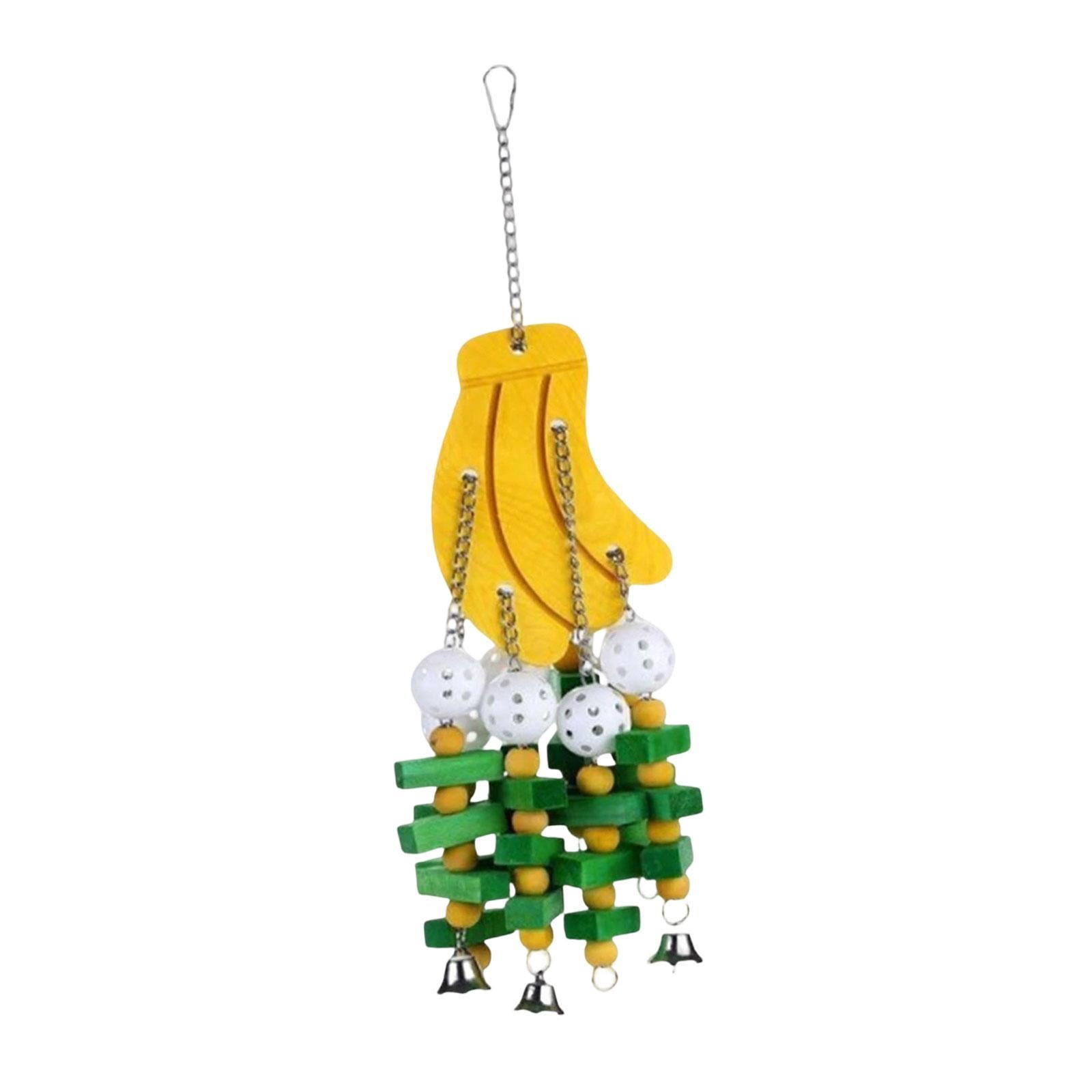 Serenable Parrot Chewing Toy Bird Toy with Hook Boredom Breaker Hanging Cage Accessory for Cockatiels Budgie Conures Lovebird Cockatoos