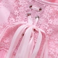 thumbnail image 4 of Homenesgenics Bustier for Women Lace-Tied Sheer Underwire Boned Padded Corset Pink XL, 4 of 9