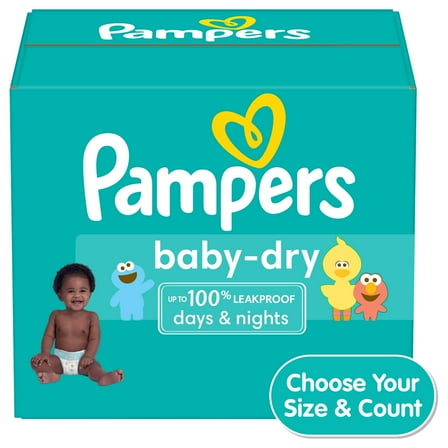 Pampers Baby-Dry Extra Protection Diapers, Size 1, 204 Ct