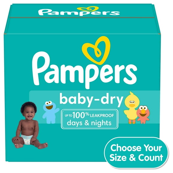 Pampers Baby-Dry Extra Protection Diapers, Size 1, 204 Ct