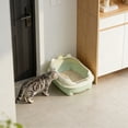 thumbnail image 4 of Dvkptbk Cat Litter Box with High Sides, Splashs Proof Designs, Open Top Cat Litter Pan Include Scoop Easy Cleaning, Green, 4 of 6