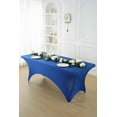thumbnail image 4 of Craft And Party 6 Pack 6ft Royal Blue Spandex Tablecloth – Fitted Table Cloths – Stretch Tablecloth Universal Fit for Folding Tables – Wrinkle-Free, Washable – Ideal for Parties, Weddings, Events, 4 of 6