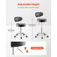 thumbnail image 2 of VEVOR Shop Stool Adjustable Garage Seat 300 lbs Load with Backrest & Wheels, 2 of 9